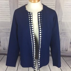 Vintage Blue Blazer with White Accents